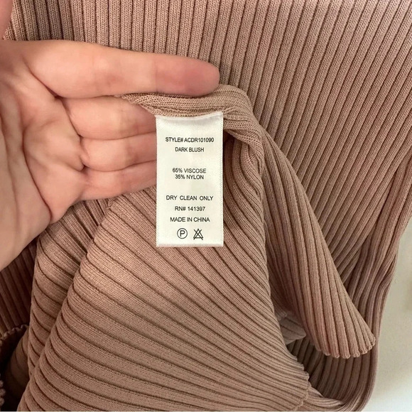 Astr the Label Mauve Pink Ribbed Long Sleeves Midi Bodycon Dress Sz M NWOT - Picture 8 of 9